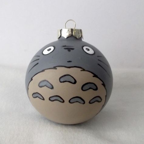 My neighbor Totoro by Ginger Pots Totoro Merch, Painting Glass Ornaments, Anime Ornaments, Totoro Crafts, Studio Ghibli Crafts, Painting Ornaments, Nerdy Christmas, Christmas Merch, Geek Christmas