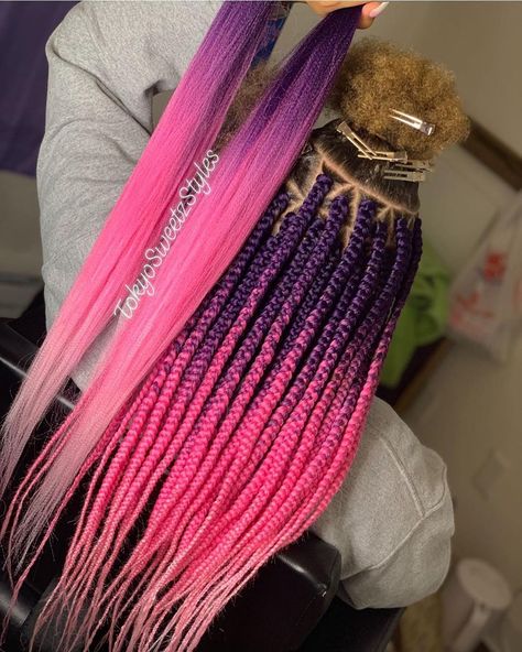 💋Sweetie Baby💋 on Instagram: “#professionalhairstylist #goddesslocs #indystylist #faux #global #naturalhaircommunity #travelingbraider #stlbraider #voiceofhair…” Colored Box Braids, Colorful Box, Weave Hairstyles Braided, Rainbow Braids, Braided Hairstyles For Black Women Cornrows, African Hair Braiding Styles, Braids Hairstyles Pictures, Twist Braid Hairstyles, Box Braids Styling