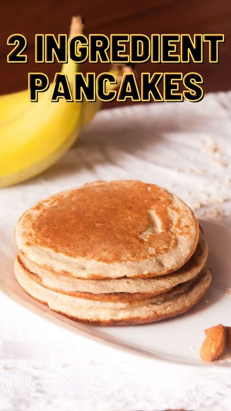 These easy banana pancakes are the perfect thing to get your day started. The are quick and easy to make, and most of all so so so good! #banana #pancakes #easybreakfast #easy #healthy #healthypancakes Two Ingredient Pancakes, 2 Ingredient Pancakes, Easy Banana Pancakes, Banana And Egg, Two Ingredient, No Egg Pancakes, 2 Ingredient, Banana Pancakes, Recipe Ingredients