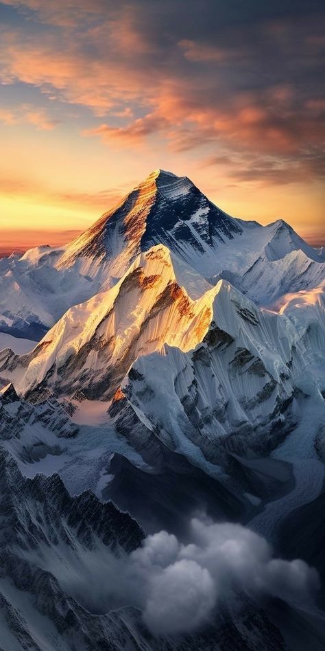 Gunung Everest, Mountain Wallpaper, Landscape Photography Nature, Landscape Art Painting, Mountain Photography, 수채화 그림, Tapeta Pro Iphone, Wallpaper For Your Phone, Mountain Paintings