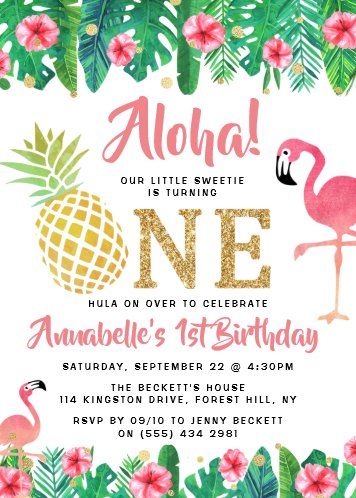 Wild One Safari 1st Birthday Party Invitation | Zazzle.com Beth Sanchez, Summer Birthday Invitations, Flamingo Watercolor, Luau Invitations, Tropical Birthday Party, Tropical Invitations, Luau Birthday Party, 4 Birthday, Twins Birthday