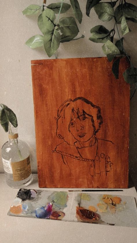 Burnt Sienna Painting, Oil Sketch, Painting Wood, Burnt Sienna, Mood Boards, Oil Painting, Sketch, Collage, Drawings