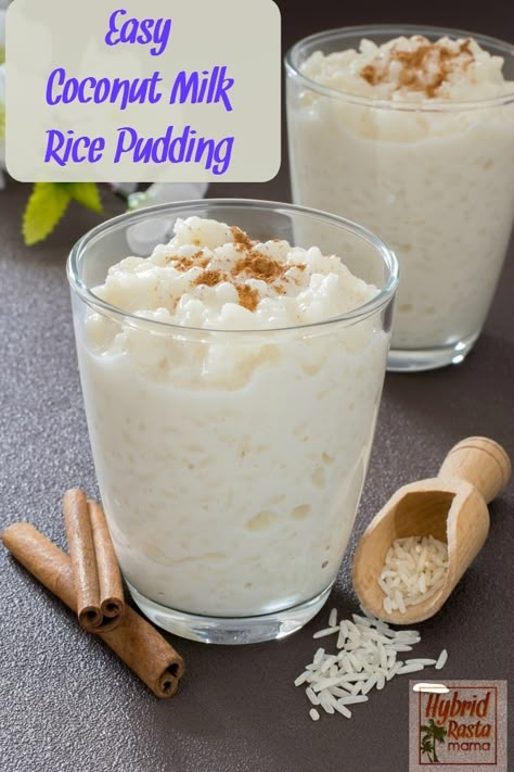 Coconut Milk Snacks, Rice Coconut Milk Recipe, Hawaiian Rice Pudding, Rice Pudding With Coconut Milk, Coconut Milk Rice Pudding, Milk Rice Pudding, Peach Pudding, Coconut Tapioca, Coconut Milk Pudding