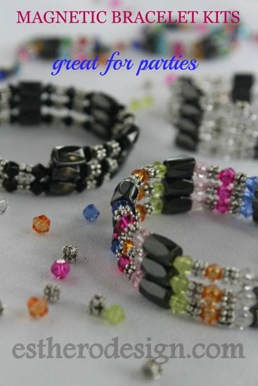 Magnetic Bracelet Craft Kits ~ Great for Bat Mitzvahs Bas Mitzvah Craft Ideas, Bas Mitzvah, Magnetic Bracelets, Bat Mitzvah Party, Magnetic Beads, Bracelet Craft, Magnetic Jewelry, Bracelet Kits, Hanukkah Gifts