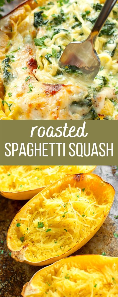 roasted spaghetti squash Spaghetti Squash And Cottage Cheese, Savory Lunch, Healthy Squash Recipes, Spaghetti Squash Recipes Easy, Roasted Spaghetti Squash, Spaghetti Squash Recipe, Viral Recipes, Recipe Tutorial, Squash Recipe