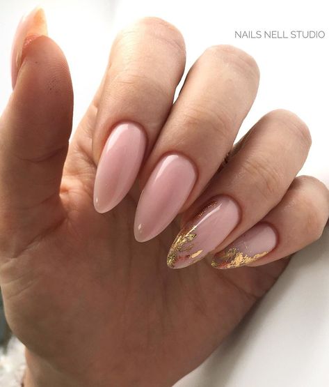 Pink Foil Nails, Golden Nails, Wow Nails, Diy Acrylic Nails, Gel Nails Diy, Cute Gel Nails, Neutral Nails, Elegant Nails, Fire Nails