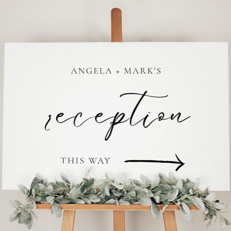 Wedding Reception Calligraphy Direction Sign Board Reception Poster, Direction Sign, Wedding Gifts Packaging, Directional Signs, Sign Board, Gift Packaging, Wedding Stuff, Wedding Signs, Welcome Sign