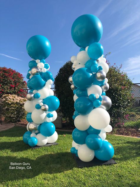 Organic Balloon Column, Teal Balloons, Holiday Balloons, Balloons Galore, Balloon Shop, Halloween Balloons, Balloon Display, Birthday Balloon Decorations, Balloon Gift