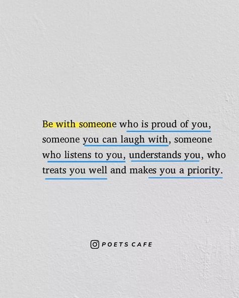 Poets' Cafe on Instagram: "I want to be with someone who is proud of me for who I am and the things I do. I want someone I can share a laugh with, who I can talk to about anything, who truly listens and understands me. Someone who treats me with respect and makes me feel like I am important, worth their time and attention. If you have found the one, mention them and make them feel special and happy.♡" Want Someone Who Wants Me Back, Be Someone Who Makes Everybody Feel, Someone Who Makes You Feel Special, Being With Someone Who Makes You Happy, Be With Someone Who Respects You, Having Someone Who Understands You, I Want A Man Who Is Obsessed With Me, I Want Someone To Be Proud Of Me Quotes, Someone Who Understands You