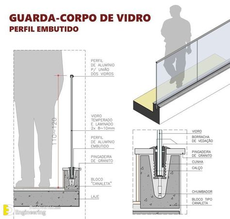 Furniture Details Drawing, Construction Details Architecture, Glass Handrail, Interior Design Portfolio Layout, Glass Railings, Professor E, Glass Stairs, Interior Design Presentation, Furniture Details Design