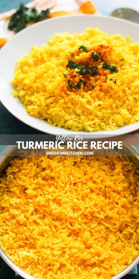 Turmeric Rice Recipe Turmeric Rice Recipe, Turmeric Rice, Falafels, Rice Dish, Chicken Kebabs, Vegetable Curry, 140 Pounds, Weird Food, Kebabs