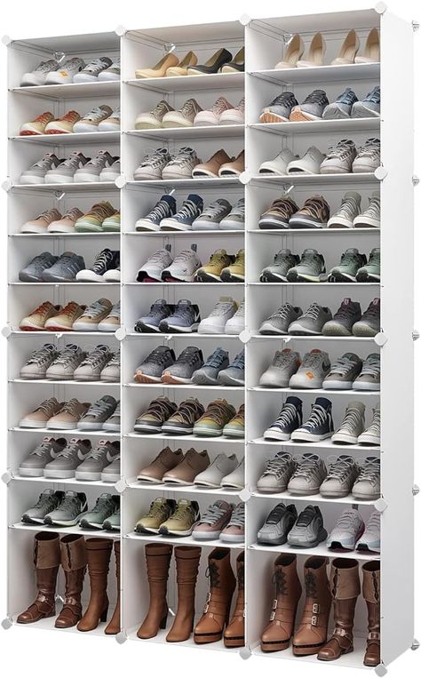 Amazon.com: MAGINELS Shoe Rack Organizer 72 Pairs Shoe Cabinet Storage,Tall Shoes Shelves for Living Room Bedroom Hallway, White : Home & Kitchen Shoes Shelves, White Shoe Rack, Shoe Cabinet Storage, Tall Shoes, Wall Mounted Shoe Rack, Shelves For Living Room, Shoe Rack Organizer, Bedroom Closet Storage, Shoe Rack Organization