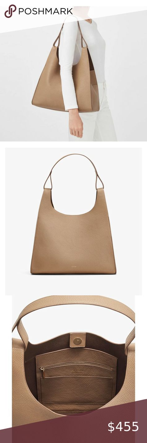 Cuyana Oversized Double Loop Bag in Cappuccino Pebbled Leather Leather Industry, Business Trip, Office Business, Everyday Activities, Business Attire, Soft Suede, Kate Middleton, Dress Codes, Leather Working