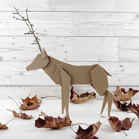 Make Your Own Cardboard Reindeer (Updated) - Old Forge Creations Cardboard Reindeer, Reindeer Template, Diy Reindeer, Old Forge, Christmas Classroom, Corrugated Cardboard, Reindeer, Make Your Own, Place Card Holders