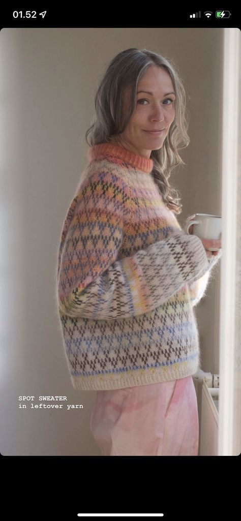 Leftover Yarn Project, Anne Ventzel, Knitwear Inspiration, Colorwork Knitting, Yarn Sweater, Handmade Wardrobe, Fair Isle Knitting, Sweater Knitting Patterns, Knitting Techniques