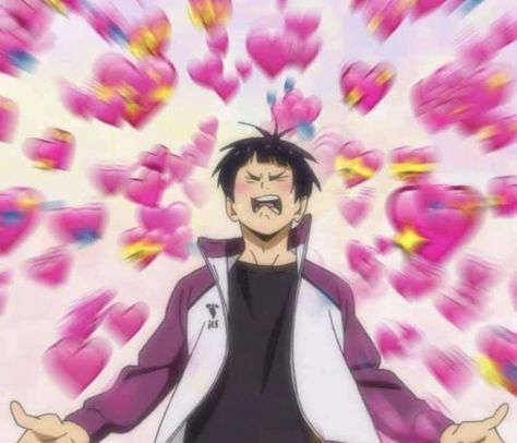 Goshiki Tsutomu, Reaction Photos, Haikyuu Icons, Heart Meme, Haikyuu Meme, Memes Anime, Haikyuu Characters, Anime Screenshots, Photo Heart