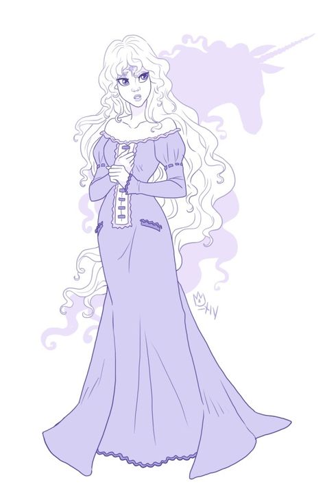 Lady Amalthea The Last Unicorn Amalthea Fanart, Amalthea The Last Unicorn Fanart, The Last Unicorn Human Form, Amalthea Aesthetic, Unicorn Oc Human, Unicorn Fanart, Amalthea The Last Unicorn, Unicorn Movie, Unicorn Oc