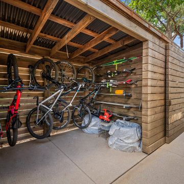 Granny Flat Ideas, Sports Gear Storage, Kayak Storage Garage, Outdoor Gear Storage, Skateboard Storage, Flat Design Ideas, Sports Storage, Japanese Tea House, Gear Storage