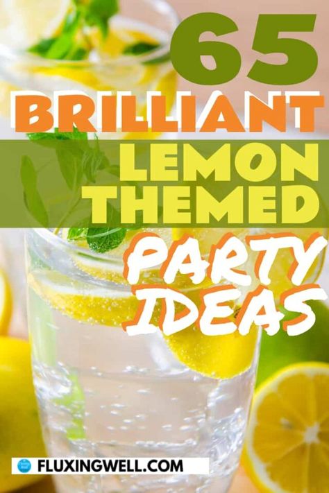 Lemons make a great party theme. From a lemon-themed 1st birthday party, a lemon-themed baby shower, a lemon-themed bridal shower, to a lemon-themed dinner party, the lemon theme party ideas are numerous. Get ideas about lemon theme gifts, party favors, lemon decor, and lemon food here, including some lemon themed recipes. Looking for creative lemon party ideas? This is your lemon-themed party headquarters! Read on for some easy, inexpensive, fun lemon theme plans for a successful celebration. Lemon Themed Outdoor Party, Lemon Summer Party, Lemon Party Ideas, Lemon Party Theme, Lemon Game, Lemonade Party Theme, Lemon Party Favors, Bridal Shower Snacks, Lemon Food