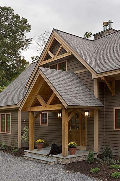 Rustic Cabin Exterior, Mountain Home Exterior, Rustic Porch, Pine Timber, Cabin Exterior, Cottage Exterior, Exterior Paint Colors For House, Modern Farmhouse Exterior, Timber Frame Homes