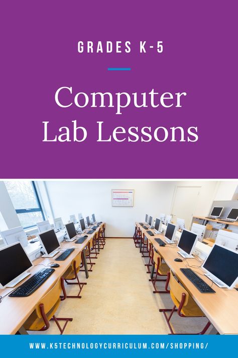 Elementary computer lab lessons for the ISTE standards for students. Elementary Computer Lab Lessons, School Computer Lab Design, Computer Lab Design, Elementary Computer Lab, Computer Lab Lessons, Technology Activities, Computer Lab Classroom, Elementary Technology, Pacing Guide