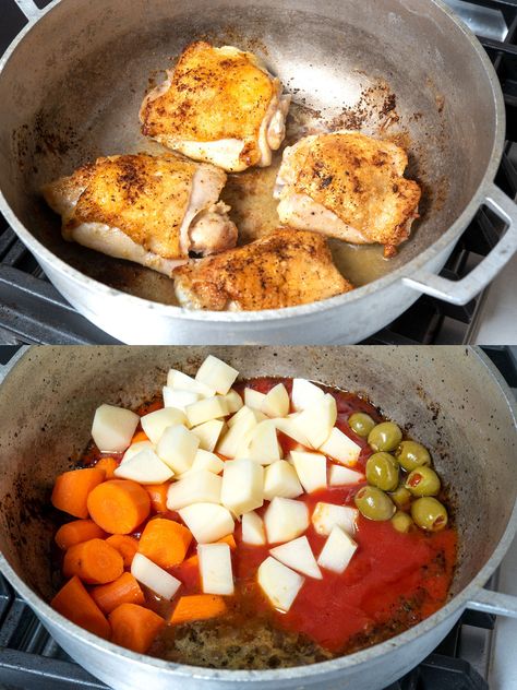 Spanish Stewed Chicken, Pollo Guisado Puerto Rican, Puerto Rican Recipes Rice, Pollo Guisado Recipe, Puerto Rican Chicken Stew, Puerto Rican Chicken, Stewed Chicken, Pollo Guisado, Boricua Recipes