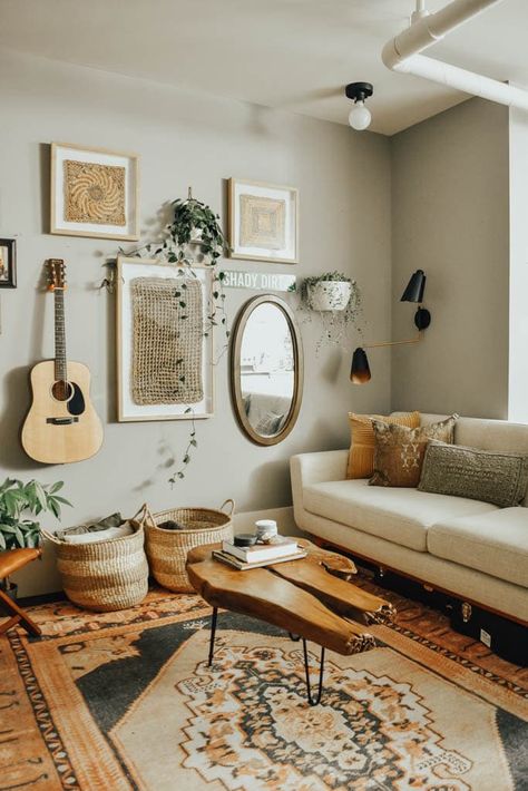 Boho Small Space Living Update - House On Longwood Lane Small Space Boho, Living In Nashville, Modern Boho Living Room, Space Space, Living Room Designs Small Spaces, Casa Vintage, Small Space Living Room, Apartment Inspiration, Living Room Inspo