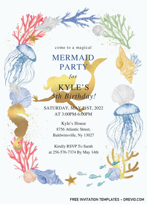 Download Mermaid Party Invitation Templates - Editable With Microsoft Word From birthday invitation cards, to special personalized invitation card like, Wedding or sort of. You can get massive numbers of inspiration in this site, and yup, if you’re interested to pick it as y... Mermaid Party Invitations, Mermaid Invitation, Free Printable Baby Shower Invitations, Baby Shower Party Invitations, Free Printable Invitations Templates, Mermaid Invitations, Free Printable Birthday Invitations, Mermaid Birthday Invitations, Free Printable Invitations