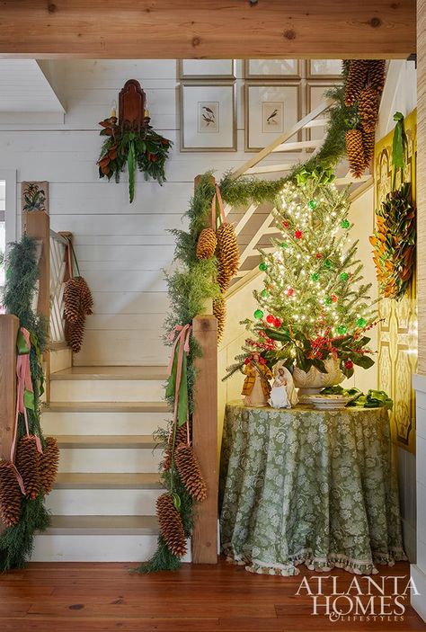 Farmdale Festivities - Atlanta Homes and Lifestyles Sugar Pine Cones, James Farmer, Christmas Decor Inspiration, Magnolia Leaves, Atlanta Homes, Hello Lovely, Leaf Wreath, Grand Art, Hostess Gifts