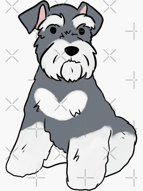 Miniature Schnauzer Drawing, Schnauzer Illustration, Schnauzer Drawing, Mini Schnauzer, Miniature Schnauzer, Art Ideas, Tatting, Miniatures, Drawings