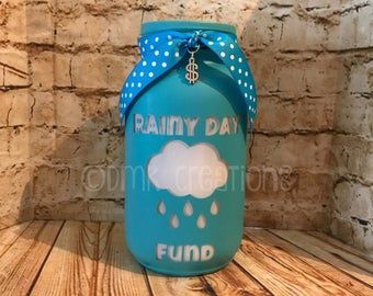 Painted mason jars | Etsy Mason Jar Bank, Mason Jar Tea Lights, Easy Mason Jar Crafts, Money Jar, Rainy Day Fund, Monster Mouth, Personalized Mason Jars, Glitter Mason Jars, Personalized Piggy Bank