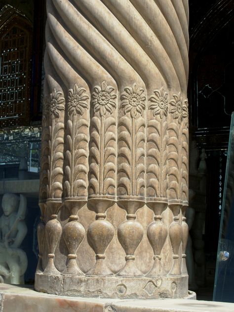 Tehran Golestan Palace, detail of one of the columns Architectural Ornaments, Golestan Palace, Wood Window Frame, Jumma Mubarak Beautiful Images, Wood Carving Furniture, Marble Accessories, Ancient Persia, Dinning Set, Gothic Furniture