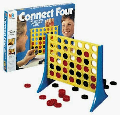 Connect Four  - The game was first sold under the famous Connect Four trademark by Milton Bradley in February 1974. 90s Board Games, Connect Four, 90s Memories, Childhood Games, 80s Toys, 90s Childhood, Retro Pop, Old Games, Childhood Toys