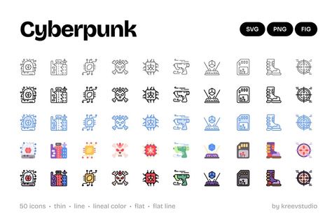 Cyberpunk Icons Cyberpunk Icons, Design Guidelines, App Ui, Ui Design, Cyberpunk, User Interface Design