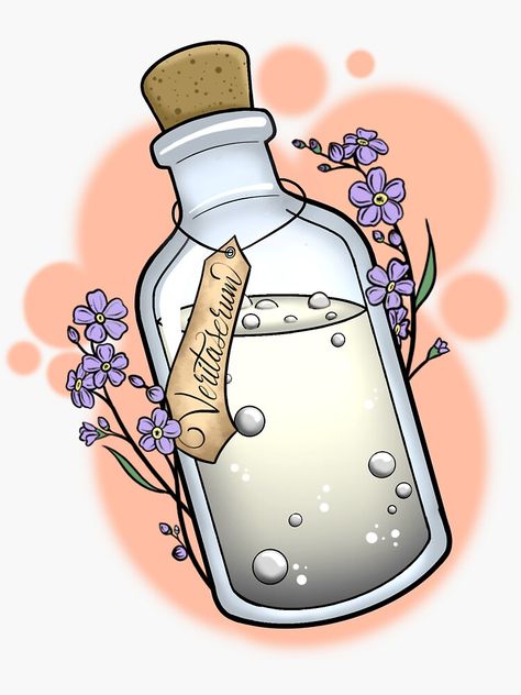 "Veritaserum" Sticker by aravesa | Redbubble Potions Lab, Harry Potter Activities, Harry Potter Potions, Truth Serum, One Drop, Cute Stickers, Painted Rocks, Pop Art, Serum