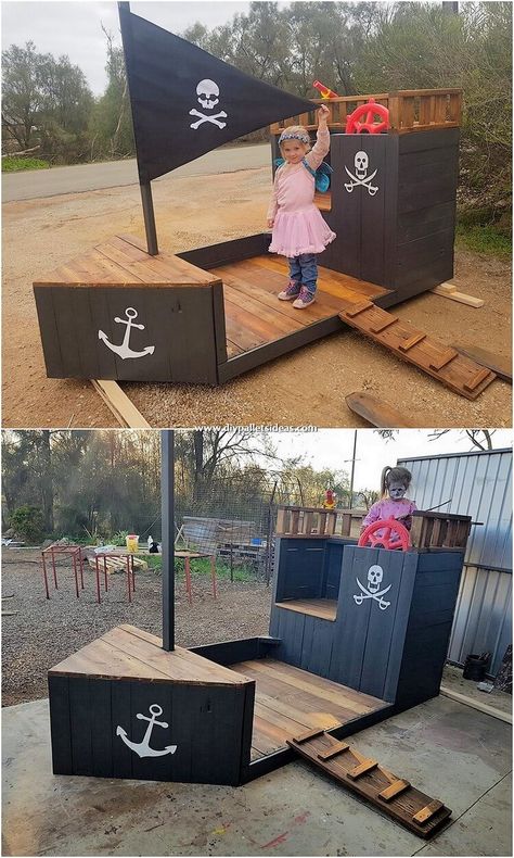 Ship Playhouse, Pallet Kids, Pallet Crates, Recycling Ideas, Used Pallets, Wood Pallet Projects, Kids Wood, Woodworking Projects Plans, Diy Pallet Projects