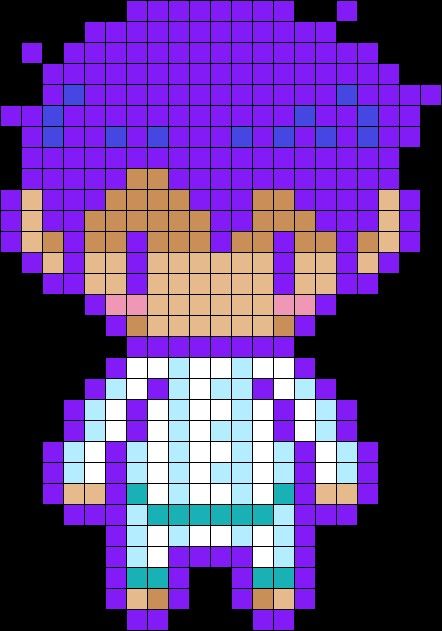 Omori Pixel Art Grid, Hero Pixel Art, Melty Bead Designs, Pixel Art Templates, 8bit Art, Perler Bead Templates, Perler Crafts, Pixel Art Grid, Pix Art