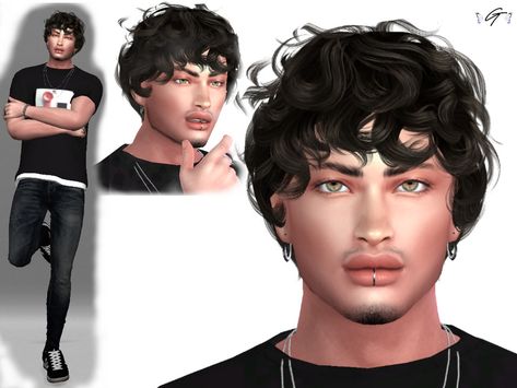 The Sims Resource - Greylen Moon The Sims Source, Sims 4 Curly Hair, Sims 4 Hair Male, Hair Male, Free Sims 4, Goth Hair, Male Clothes, Sims Four, Black Men Hairstyles