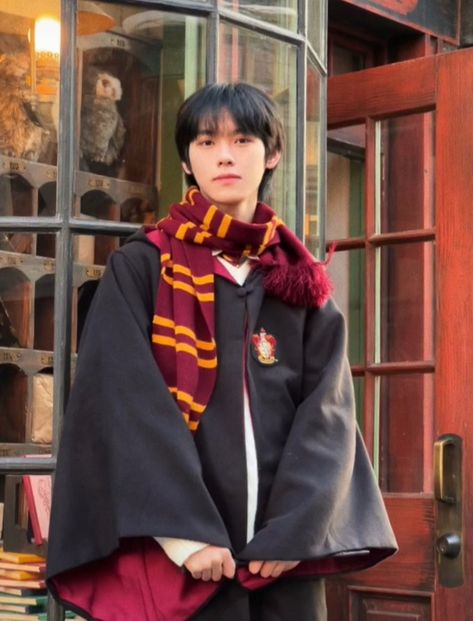 Gryffindor Outfit Men, Harry Potter Dark Academia, Gryffindor Outfit, Hp Fanfiction, Harry Potter References, Couples Cosplay, Face Swap, Couples Modeling, Wizard School