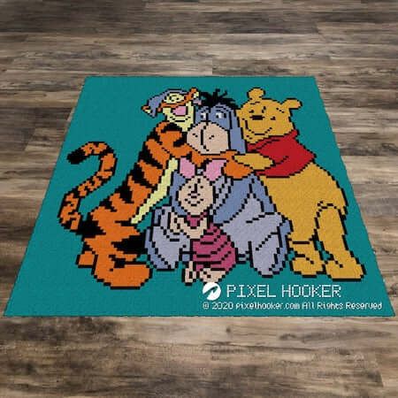 Winnie The Pooh Blanket, Crochet Woodland, Character Blankets, Winnie The Pooh And Friends, Owl Crochet Patterns, Crochet Cup Cozy, Pooh And Friends, Graph Crochet, Best Of Friends