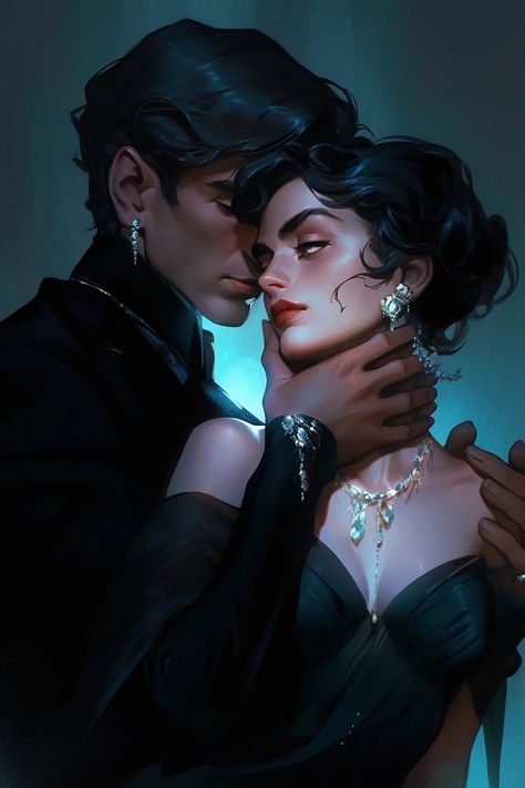 Vampire Couple, Asian Boy Haircuts, Vampire Books, Dreamy Artwork, Dark Romance Books, Couple Illustration, Brunette To Blonde, Character Poses, Cute Couple Art