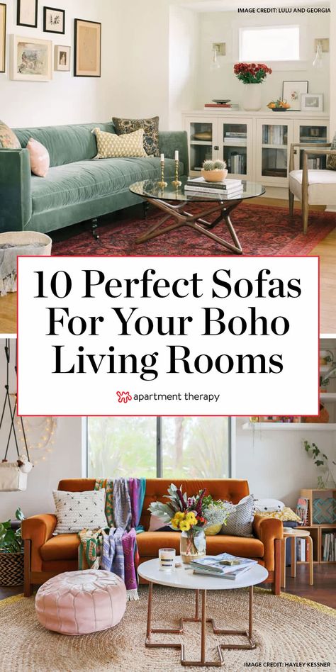 Boho Living Room Sofa, Mcm Living Room Ideas, Boho Living Room Apartment, Mcm Living Room, Boho Living Room Inspiration, Boho Couches, Modern Bohemian Living Room, Boho Apartments, Boho Sofa