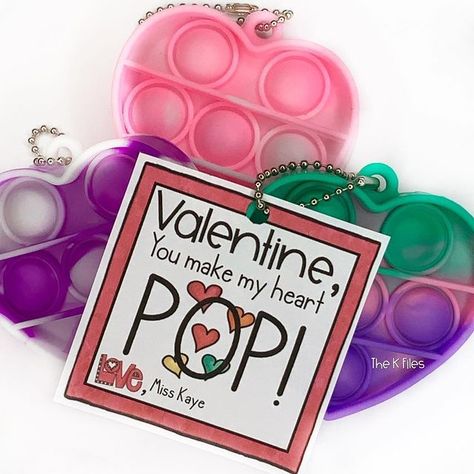 This adorable Valentines Day card and gift from the teacher goes great with any pop it that you find on Amazon or at the Dollar store. The tags are editable to add your name. Valentine Gift Tags, Valentines Printable, Editable Gift Tags, Classroom Valentines, Valentines Gift Tags, Day Glow, Valentine Tags, Classroom Valentine, Glow Sticks