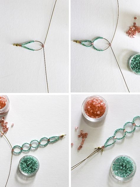 DIY Seed Bead Circle Bracelet - closure with crimp & side-hinge calotte  . . .  ღTrish W ~ http://www.pinterest.com/trishw/  . . . #handmade #jewelry #beading Make Beaded Bracelets, Bracelets With Beads, Hantverk Diy, Pulseras Diy, Circle Bracelet, Seed Bead Tutorial, Beaded Bracelet Patterns, Beaded Jewelry Patterns, Seed Bead Bracelets