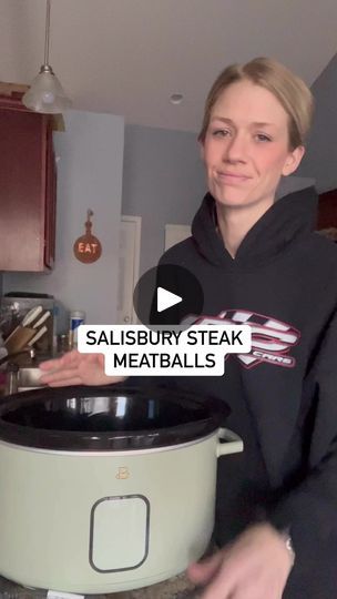 49K views · 975 reactions | salisbury steak meatballs 😍 | Andrea | Andrea · Original audio Salisbury Meatballs Crockpot, Salisbury Steak Meatballs Crockpot, Steak Crockpot, Salisbury Meatballs, Salisbury Steak Crockpot, Meatballs Crockpot, Salisbury Steak Meatballs, Crockpot Steak, Meat Casserole