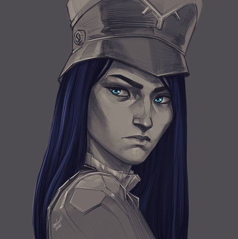 Caitlyn Arcane, Procreate Portrait, Sketch Procreate, Vi League Of Legends, Fanart Sketch, Twitter Icon, Amazing Drawings, Sketches Easy, Cartoon Shows