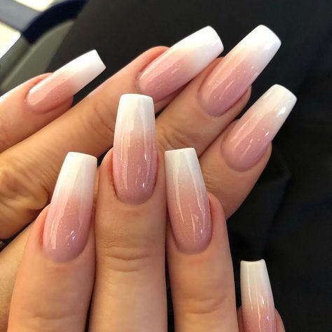 #ombrenails #nailart French Fade Nails, Mrs Bella, Nail French, Faded Nails, French Fade, Spring Acrylic Nails, Square Nail Designs, Gel Acrylic Nails, Ombre Acrylic Nails