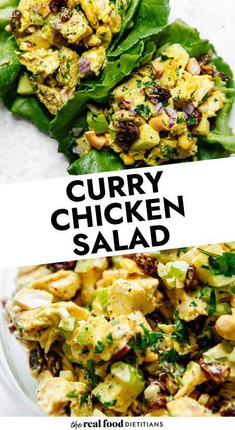 With Indian-inspired flavors, this Curry Chicken Salad is delicious and nutritious. Easily made with antioxidant-rich curry powder, crispy vegetables, and crunchy cashews, this is one salad you’ll want to make again and again. Enjoy as a sandwich with gluten-free bread or in lettuce wraps to be Whole30-friendly curry chicken salad. Chicken Mayonnaise, Crispy Vegetables, Curry Chicken Salad, Chicken Curry Salad, Summer Picnics, Chicken Salad Sandwich, Easy Chicken Curry, Chicken Salad Recipes, Lettuce Wraps