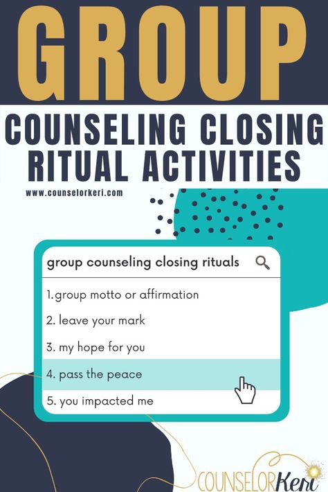 Looking for meaningful ways to end group counseling? Check out these 5 group counseling closing rituals to use with your students! Group counseling activities for the last session of group. Group counseling lesson plans for elementary school counseling and middle school counseling last session of group. -Counselor Keri School Counselor Lesson Plans, Lesson Plans For Elementary, School Counselor Lessons, Counselor Keri, Group Counseling Activities, Group Therapy Activities, School Social Workers, Elementary School Counselor, Middle School Counseling