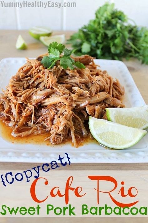 Sweet Pulled Pork, Copycat Cafe Rio, Pork Barbacoa, Pulled Pork Crock Pot, Cafe Rio Sweet Pork Recipe, Cafe Rio Pork, Pulled Pork Slow Cooker Coke, Pork Crock Pot, Sweet Pork Recipe